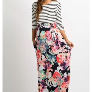 Pink blush maternity maxi dress